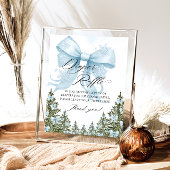 Blue Bow Winter Baby Duschdusche Windelwanne Poster