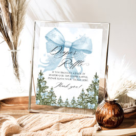 Blue Bow Winter Baby Duschdusche Windelwanne Poster