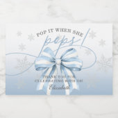 Blue Bow Winter Baby Pop Es, wenn sie Pop Schaumweinetikett (Einzelnes Label)