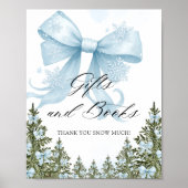 Blue Bow Winter Baby Showbook Poster (Vorne)