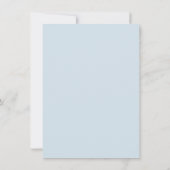 Blue Bow Winter Baby Shower Flat Thank You Card Dankeskarte (Rückseite)