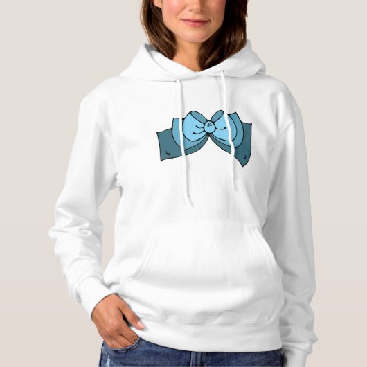Blue Bow Womens Hoodie (Vorderseite)