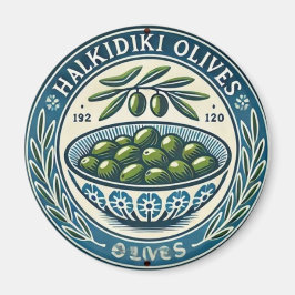 Blue Bowl Greek Olive Picture Design Magnet