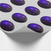 Blue Bowling Ball individualisieren Geschenkpapier (Ecke)