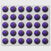 Blue Bowling Ball individualisieren Geschenkpapier (Flach)