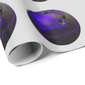 Blue Bowling Ball individualisieren Geschenkpapier (Rolleneckpunkt)