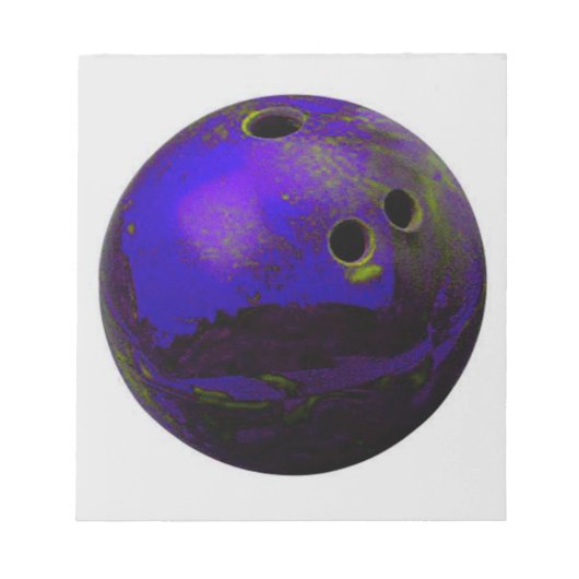 Blue Bowling Ball individualisieren Notizblock (Vorderseite)