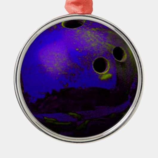 Blue Bowling Ball individualisieren Ornament Aus Metall (Vorne)