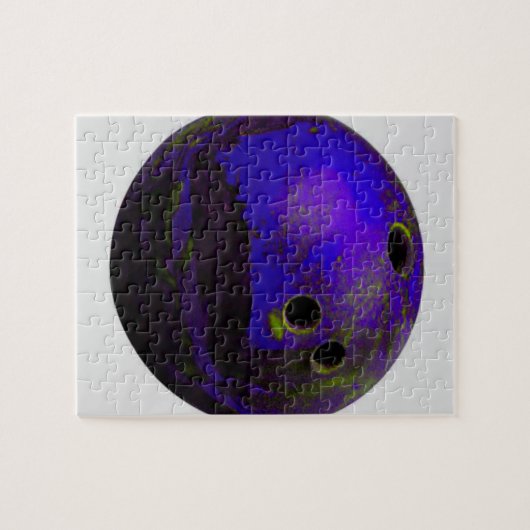 Blue Bowling Ball individualisieren Puzzle (Horizontal)