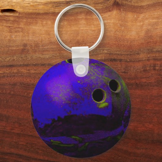 Blue Bowling Ball individualisieren Schlüsselanhänger (Vorderseite)