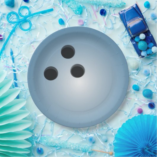 Blue Bowling Ball Pappteller (Party)