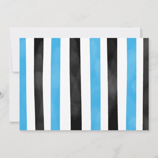 Blue Bowling Foto Einladung (Rückseite)