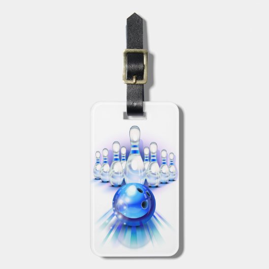 Blue Bowling Gepäckanhänger (Vorderseite vertikal)