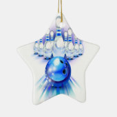 Blue Bowling Keramikornament (Rechts)