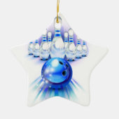 Blue Bowling Keramikornament (Vorne)