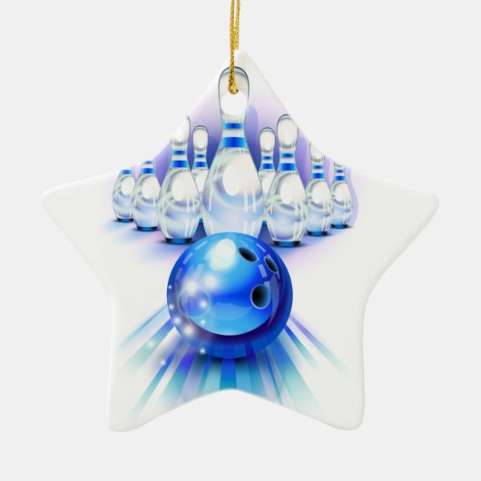 Blue Bowling Keramikornament (Vorne)