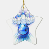 Blue Bowling Keramikornament (Links)