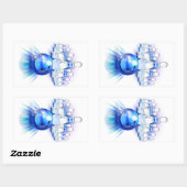 Blue Bowling Rechteckiger Aufkleber (Blatt)
