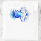 Blue Bowling Rechteckiger Aufkleber (Tasche)