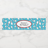 Blue Bowling Thema Geburtstag Wasser Flasche Etike Wasserflaschenetikett (Einzelnes Label)