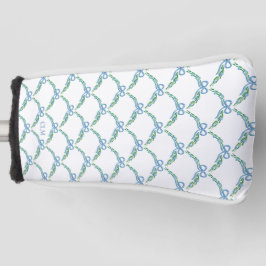Blue Bows and Beaus Coastal Garland Putter Golf Headcover