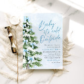 Blue Bows Baby It's Cold Outside Baby Dusche Einladung