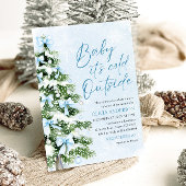 Blue Bows Baby It's Cold Outside Baby Dusche Einladung