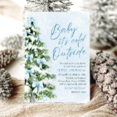 Blue Bows Baby It's Cold Outside Baby Dusche Einladung