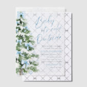 Blue Bows Baby It's Cold Outside Baby Dusche Pergament Einladungen (Versetzt (Einladung))