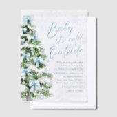 Blue Bows Baby It's Cold Outside Baby Dusche Pergament Einladungen (Versetzt)