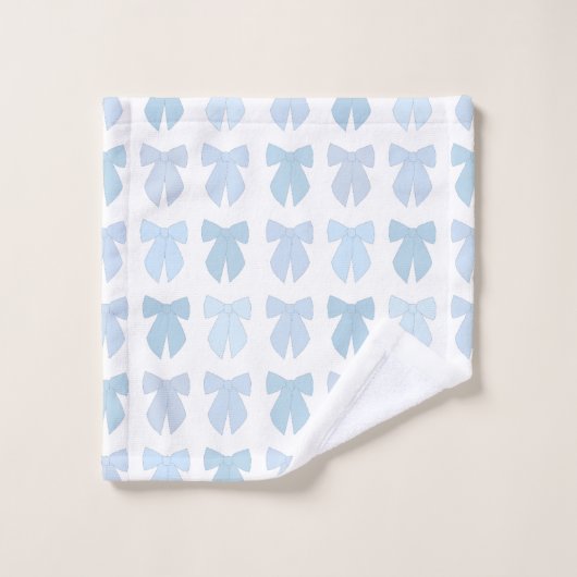 Blue Bows Badhandtuch Set (Waschlappen)