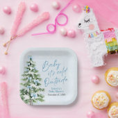 Blue Bows Boy Baby It's Cold Outside Baby Dusche Pappteller (Party)