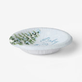 Blue Bows Boy Baby It's Cold Outside Baby Dusche Pappteller (Gewinkelt)