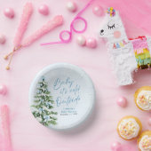 Blue Bows Boy Baby It's Cold Outside Baby Dusche Pappteller (Party)