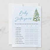 Blue Bows Christmas Baby Shower Scattergories Game Einladung (Vorderseite)
