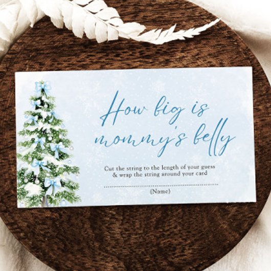 Blue Bows Christmas How Big is Mommy's Belly Game Begleitkarte