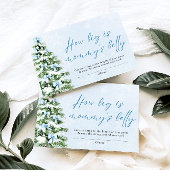 Blue Bows Christmas How Big is Mommy's Belly Game Einladung