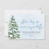 Blue Bows Christmas How Big is Mommy's Belly Game Einladung (Vorderseite)