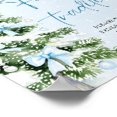 Blue Bows Christmas Tree Family Traditions Game Poster (Ecke)