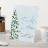 Blue Bows Christmas Tree Family Traditions Game Sockelschild (In SItu)