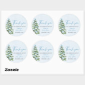 Blue Bows Christmas Tree Girl Winter Baby Shower Runder Aufkleber (Blatt)
