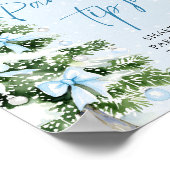 Blue Bows Christmas Tree Parenting Tip Jar Game Poster (Ecke)