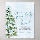 Blue Bows Christmas Tree Tiny Baby Hunt Game Poster (Vorne)