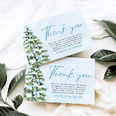 Blue Bows Christmas Tree Winter Thank you card Dankeskarte