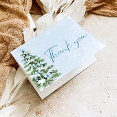 Blue Bows Christmas Tree Winter Thank you card Dankeskarte