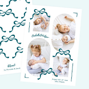 Blue Bows Collage 4 Foto Fotos Foto Baby Ankündigung