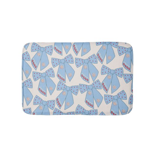 Blue Bows Coquette Badematte (Vorderseite)