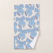 Blue Bows Coquette Badhandtuch Set (Handtuch)