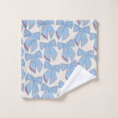 Blue Bows Coquette Badhandtuch Set (Waschlappen)