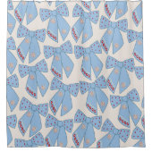 Blue Bows Coquette Duschvorhang (Vorderseite)